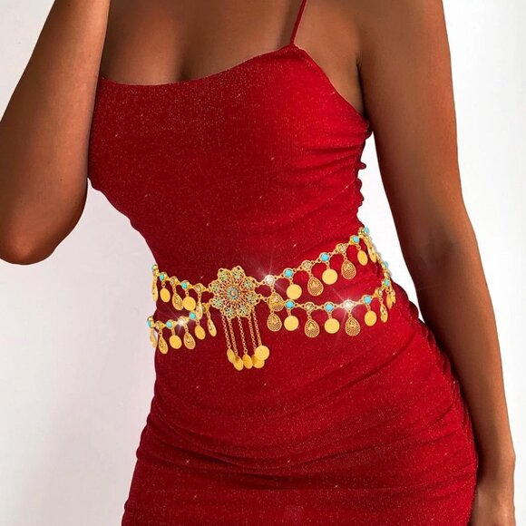 Boho Waist Chain Alloy Adjustable Vintage Belly Body Jewelry for Women - Picture 3 of 4